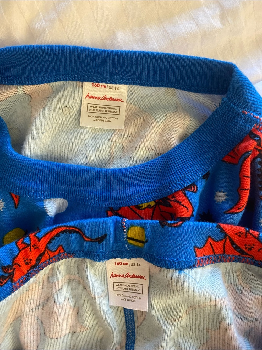NEW HANNA ANDERSSON LONG JOHNS PAJAMAS SPACE DRAGONS
in ORGANIC COTTON - Picture 5 of 5